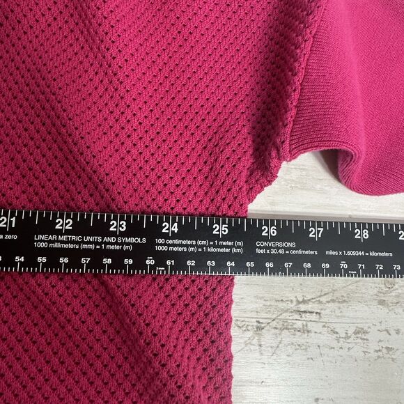 KOKUN Womens  Size XL Knit Button Cardigan Long Sweater W/Pockets Cotton Magenta - Picture 10 of 14